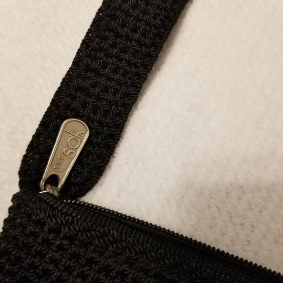The Sak Crossbody Crochet Bag Black Satchel Small Side Purse Full Zip - Picture 6 of 13